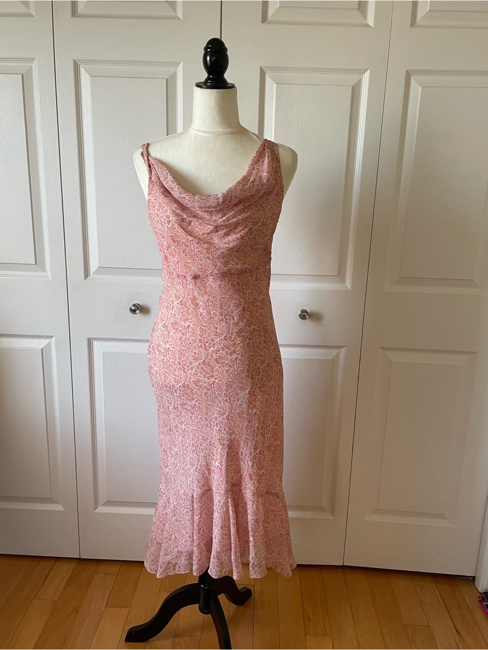 Ann Taylor Pink Floral Slip Maxi Dress